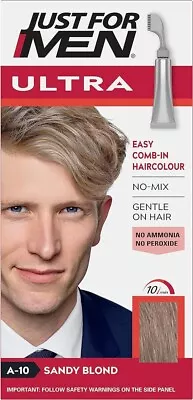 Just For Men Ultra Blonde Hair Colour Dye For Short Hair Comb Away The Greys A10 • £10.47