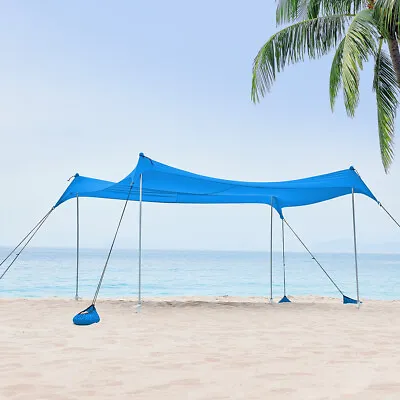 $89.99 • Buy 10ft Large Family Beach Tent Sun Shade With Sandbag Anchors Outdoor Canopy Tents