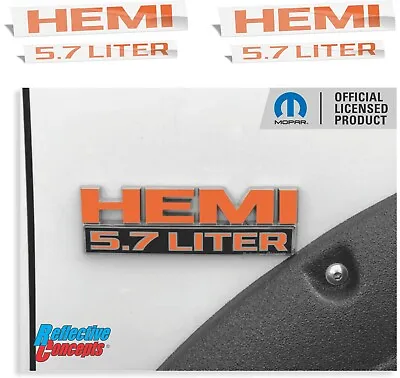 HEMI 5.7 LITER Fender Badge Overlay Decals (pair) For Ram • $12