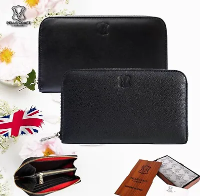 Ladies Luxury Genuine Leather Wallet Purse Phone Card Holder Case Clutch Large • £24.99