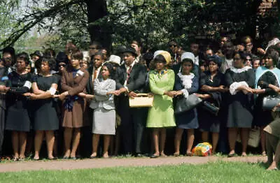 People Hold Hands As Martin Luther Kings Funeral Procession Pa- 1968 Old Photo • $5.83