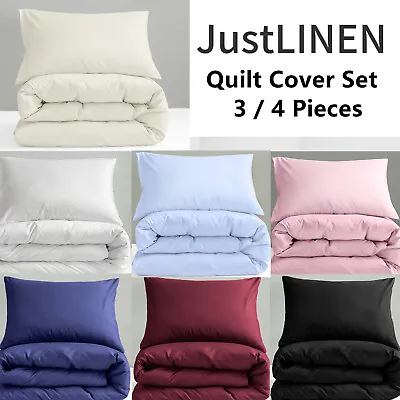 $35 • Buy Cotton Rich Quilt Cover Set Comfort Ultra Soft Single Queen King Super King AU