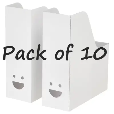 £9.75 • Buy Ikea Tjabba White Magazine Office File Organiser Holder Paper Storage Box Folder