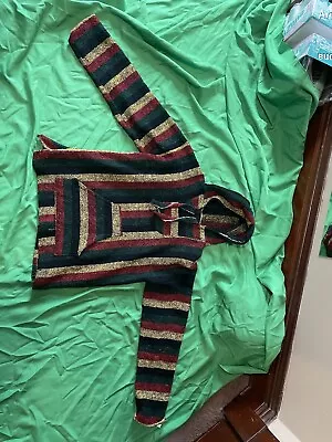 Drug Rug Baja Hoodie | Mexican Poncho With Soft Inner Lining  Large • $12