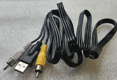 USB Mini B 8 Pin To Dual RCA/USB A Data Cable For Most Sanyo Xacti & VPC-E Model • $6.99