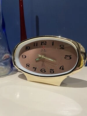 Five Rams Clock 5 Retro 1970s 24 Hour Wind-up Oval Alarm Clock Working Order • £12