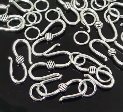 45pcs / 15 Sets Antique Silver Pewter S Hook Clasp With Jump Rings 19x10mm • $4.50