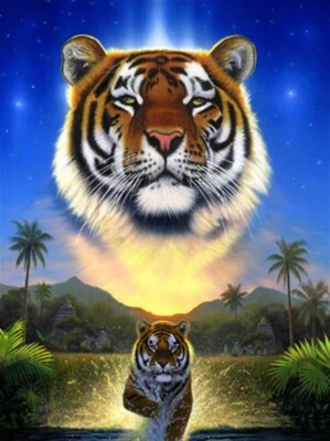 $17.95 • Buy 5D Diamond Painting Kit Full Round Drill Tiger Face Tiger 20X30 Craft Art