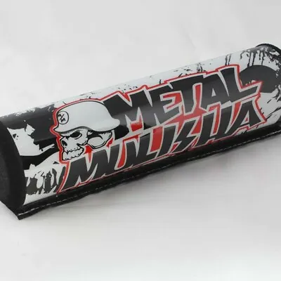 New White/Black Metal Mulisha Dense Foam Handlebar Protector Pad 7.9in Length • $10.95