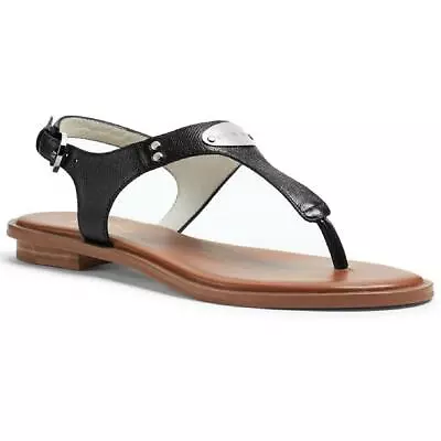MICHAEL Michael Kors Women's Leather MK Plate T-Strap Thong Sandals • $53.99