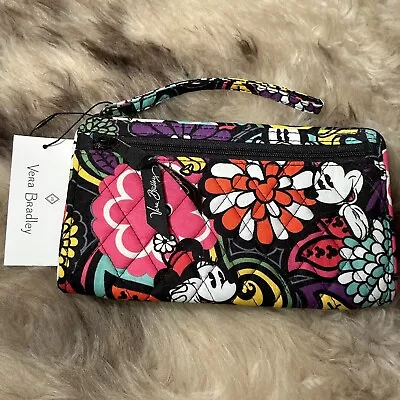 NWT Vera Bradley Disney Front Zip Wristlet - Mickey’s Magical Blooms • $37.50