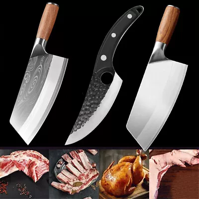 Cleaver Knife Chopper Master Chef Meat Bone Butcher Kitchen Stainless Steel AU • $99.99