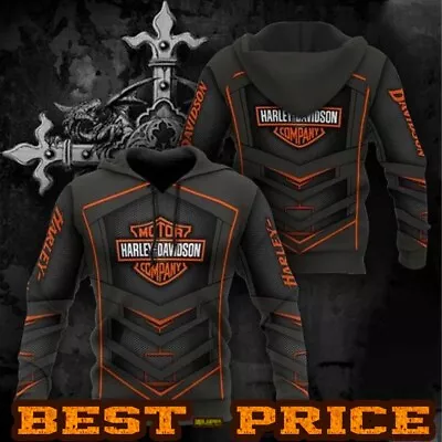 Best Price- Limited Edition 3D Harley-Davidson Hoodie Black S-5XL Gift For Car • $35.91