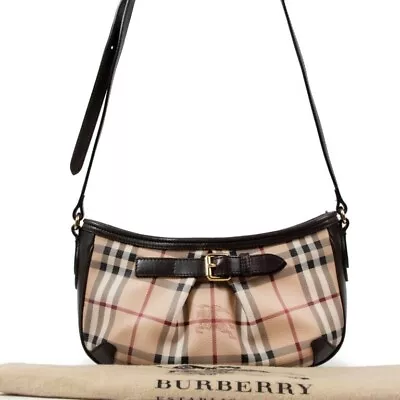 Burberry Brown Haymarket Nova Check PVC Smithfield Crossbody Bag 16 X 4 X 27 Cm • $515.65