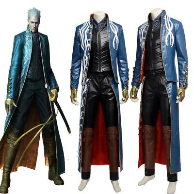 Devil May Cry 3 Vergil Cosplay Costume Men Outfit Halloween Custom Made Devil • $95