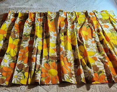 Vintage Mid-Century 1960s Mod Flower Power Curtains Panels Groovy • $51