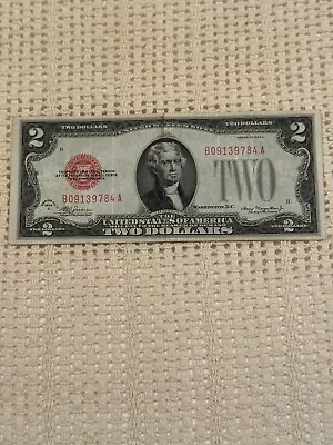 1928-C $2 Two Dollar Bill Red Seal United States Note  • $7.50