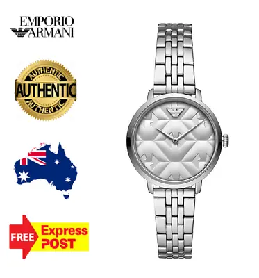 Emporio Armani Modern Slim Ar11213 Silver Textured Womens Ladies Quartz Watch • $239.99