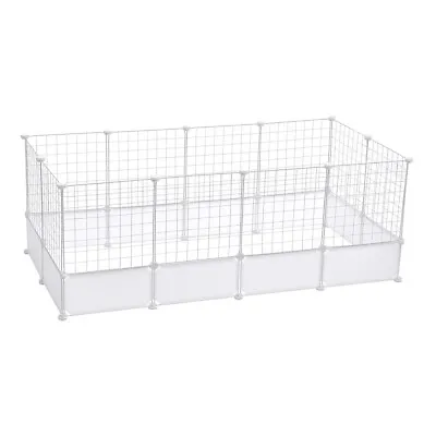 12 Panels Wire Run Fence Metal Playpen Dog Cat Rabbit Pet Cage Run Fencing DIY • £17.94