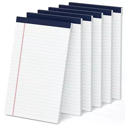 5 X 8 Legal Pads 6 Pack Narrow Ruled White Paper Pads 30 Sheets Per Writi... • $16.65