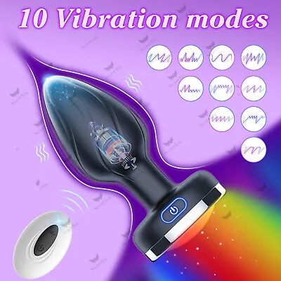 $23.89 • Buy Vibrating Anal Vibrator Butt Plug Remote Control Prostate Massager Metal Sex Toy