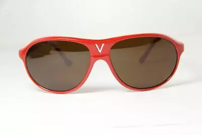 Vintage Vuarnet 085 Red Aviator Sunglasses Dark Brown PX5000 Mineral Lens • $111.20