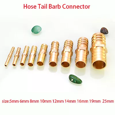 £1.79 • Buy 5mm-25mm Brass Hose Barb Fittings Hose Tail Barb Connector Fuel Water Gas Pipe