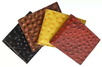 Mens Genuine Leather Wallet Bifold Ostrich Print Card Slots • $10.99