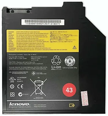 Original 45N1040 45N1041 Battery For Lenovo THINKPAD T400 T400S T500 R400 R500  • $47.99