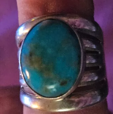 Vintage Handmade Native Navaho Ring Turquoise Signed • $99