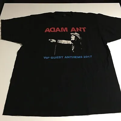 $24.94 • Buy Adam Ant Mens XL Black T-Shirt Kings Tour USA 2017 VIP Guest Anthems Rare