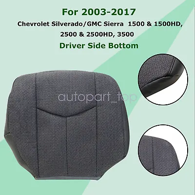 Fits 2003-07 GMC Sierra 1500 2500 3500 Driver Side Bottom Cloth Seat Cover Gray • $23.45