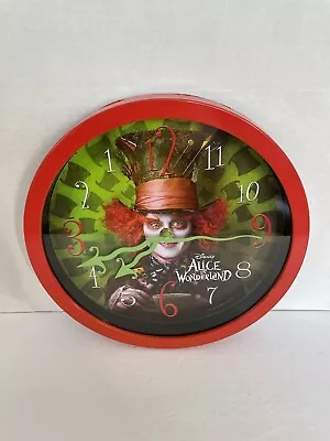 Disney Alice In Wonderland 2010 Mad Hatter Reverse Wall Clock Johnny Depp  • $51.72