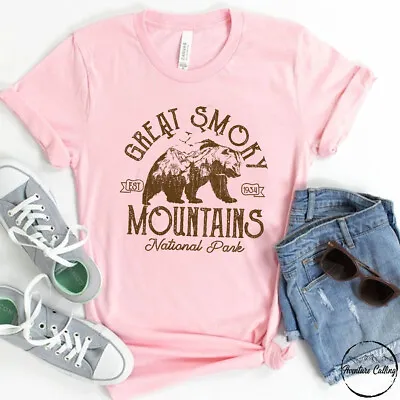 $21.78 • Buy Great Smoky Mountains Shirt, US National Parks Hiking Camping Shirt