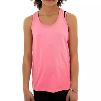 £7.49 • Buy More Mile Racerback Girls Running Vest Pink Sleeveless Sports Training Tank Top