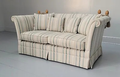 Laura Ashley 'Langham' Knole Sofa 174cm Luxford Stripe Duck Egg RRP £1950 • £798