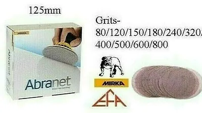 £5.49 • Buy Mirka Abranet 125mm Sanding Discs - Packs 5 Or 10 - All Grits From P80 To P1000