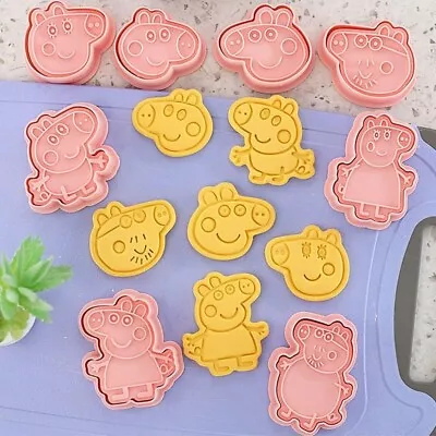 Peppa Pig Cookie Cutter Baking Stencil Mould Sugar Craft Set Of 8 Fondant Dough • £9.99