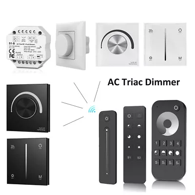 Wireless AC Triac LED Dimmer Switch 2.4G RF Remote Brightness Control For Lamp • £11.99