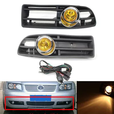 Fog Light LED Front Bumper Grille DRL Lamp For VW Jetta For Bora Mk4 1999-2005 • $44.99