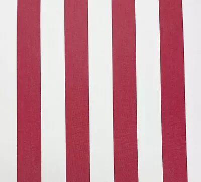 $17.99 • Buy Ballard Sunbrella Canopy Stripe Red White Outdoor Cushion Fabric By Yard 54 W