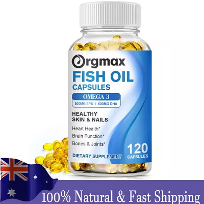 Omega 3 Fish Oil 800mg EPA & 600MG DHA Bones & Joint SupportHeart Health 120Pcs • $21.93