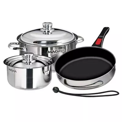 Magma Nesting 7-Pc SS Slate Black Induction Cookware #A10-363-2-IND • $229.99