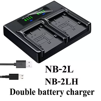 Dual Battery Charger For CANON NB-2L MD110 MD111 MD120 MD130 MD140 MD150 MD160 • $10.99