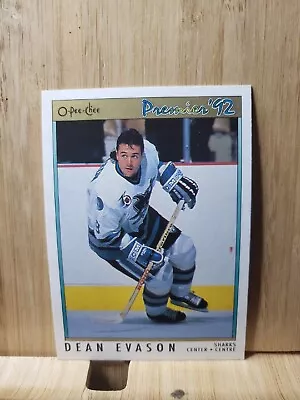 DEAN EVASON🏆O-PEE-CHEE Premier '92 #36 NHLPA Card🏆 FREE POST • $4