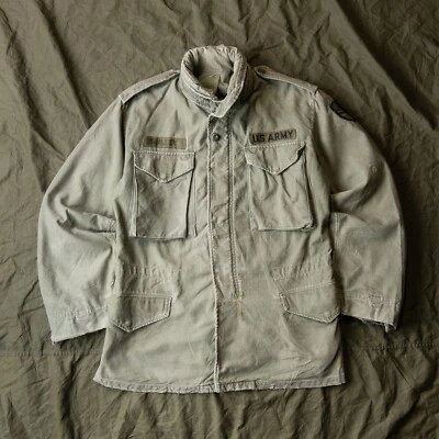 Vintage 70s US Army Faded Olive Green M65 Field Jacket / Size Small • £72