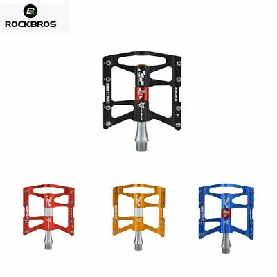 ROCKBROS MTB Bike Aluminum Alloy Pedal Cycling Sealed 4 Bearing Pedals USA Stock • $25.99