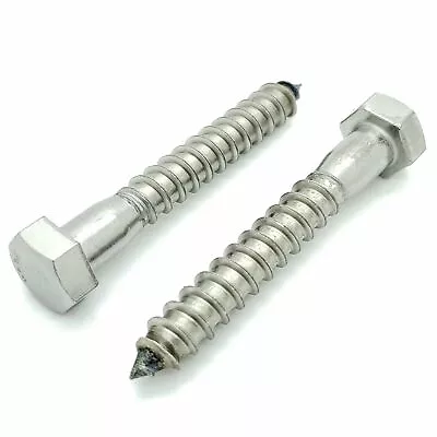 10 Qty 3/8  X 2-1/2  304 Stainless Steel Hex Lag Bolt Screws (BCP1149) • $14.10