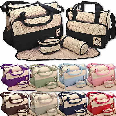 Baby Nappy Changing Bag Set 5PCS Brand New Cute Diaper Bags UK Seller • £16.32