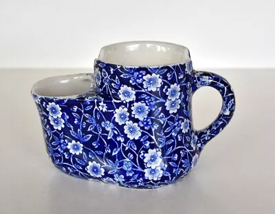 Vintage Burleigh Ware Calico Shaving Mug Blue Floral England • $29.95